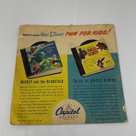 Vintage LITTLE TOOT by WALT DISNEY’S MELODY TIME record cover (only!) no record - Picture 3 of 16